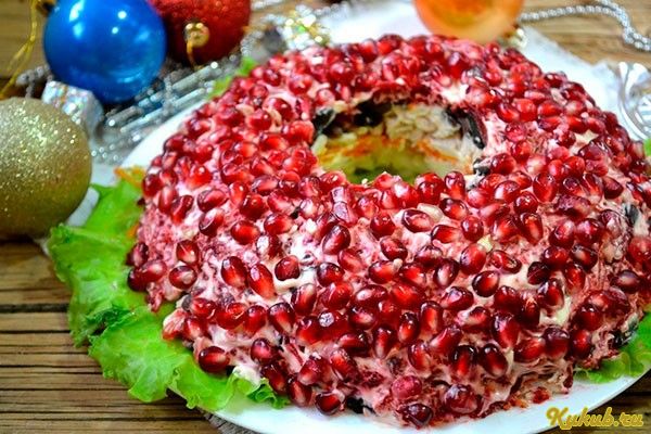 салат, гранатовый