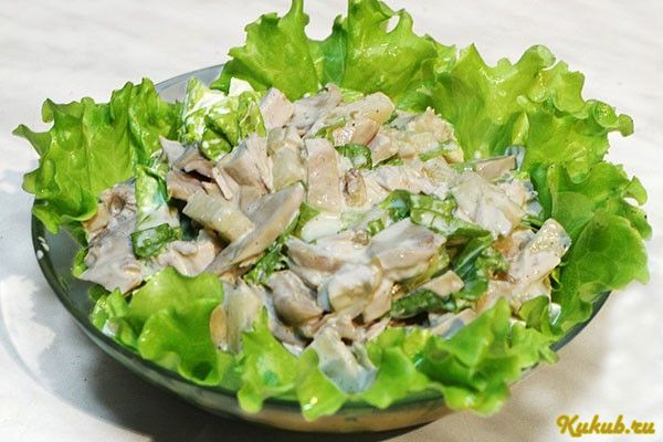 салат, грибной, курицей салат, грибной, курицей