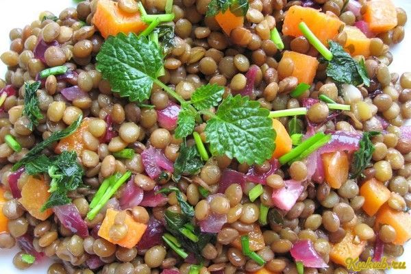 салат, чечевицы, мандаринами салат, чечевицы, мандаринами