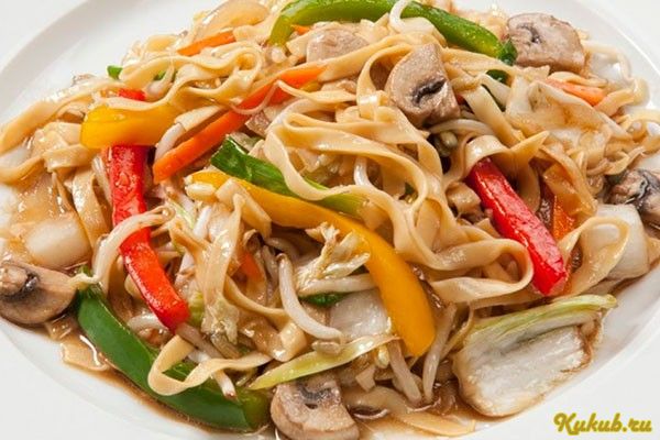 салат, грибов, лапши, лапша