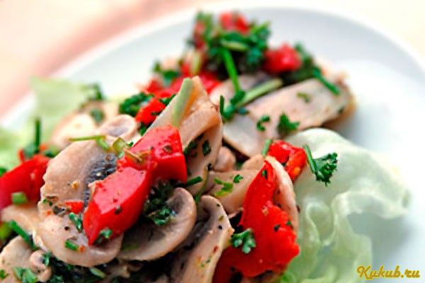 салат, грибов, капуста