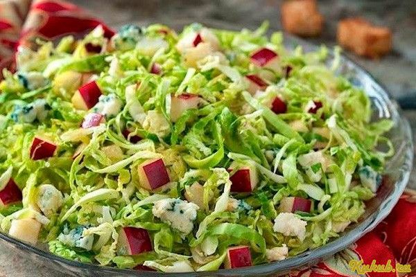 салат, яблок, брюссельской, капуста
