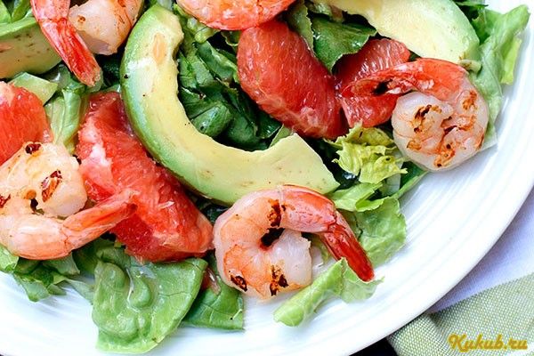салат, креветок, авокадо салат, креветок, авокадо