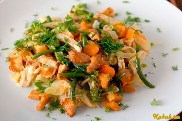 салат, курицы, лисичек, маринад салат, курицы, лисичек, маринад