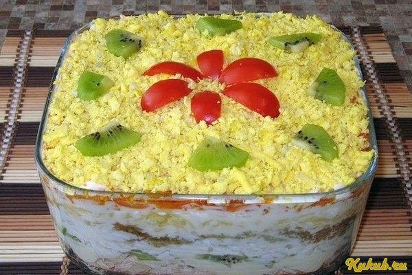 салат, курицы, киви