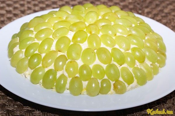 салат, курицы, виноградом