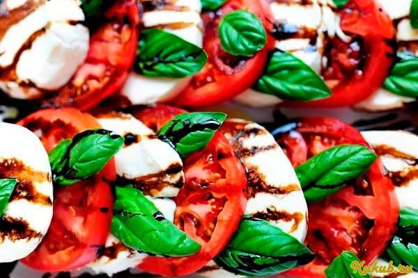 салат, капрезе, бальзамическим салат, капрезе, бальзамическим