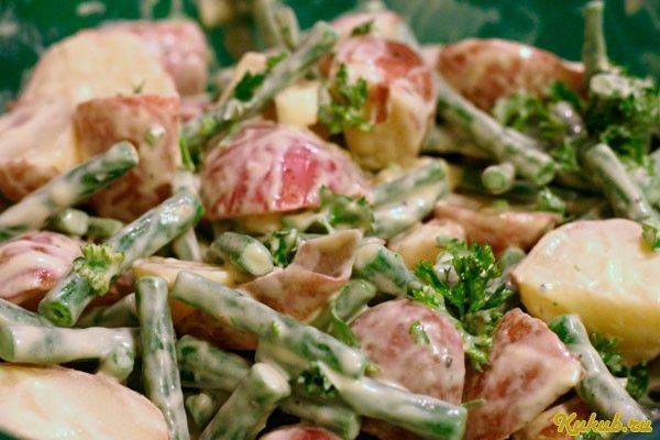 салат, картофельный, фасолью салат, картофельный, фасолью