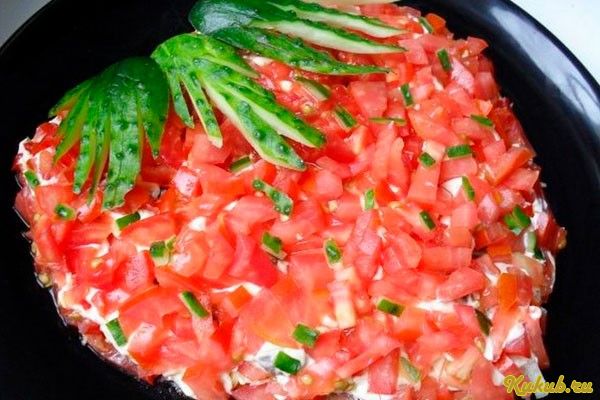 салат, клубничка, грибами