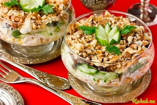 салат-коктейль, курицей