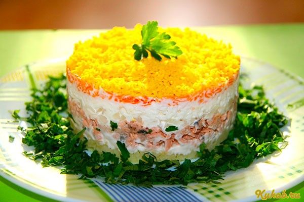 салат, мимоза, классический