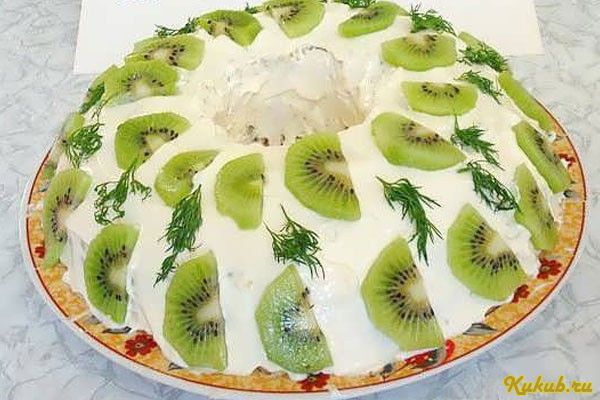 салат, нефритовый, киви