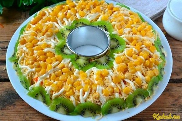 салат, новогодний, кукурузой салат, новогодний, кукурузой