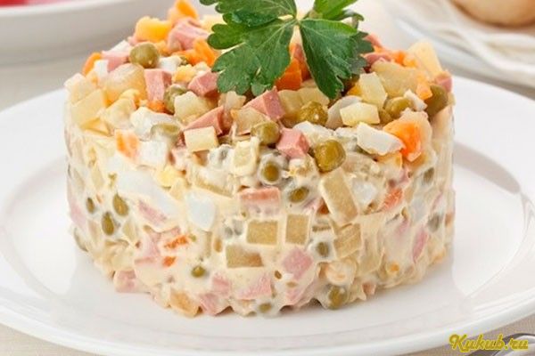 салат, оливье, классический салат, оливье, классический