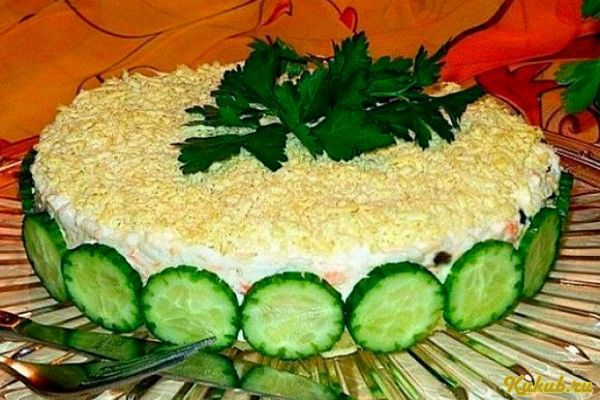 салат, печень, трески