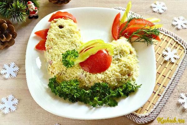 салат, петух