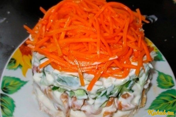 салат, рафаэлло, корейской