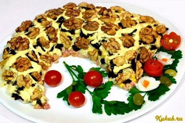 салат, изобилия, орехами