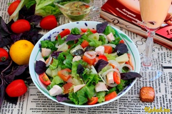 салат, роза, жир, бекон