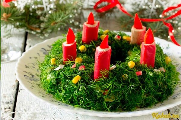 салат, рождественский, венок