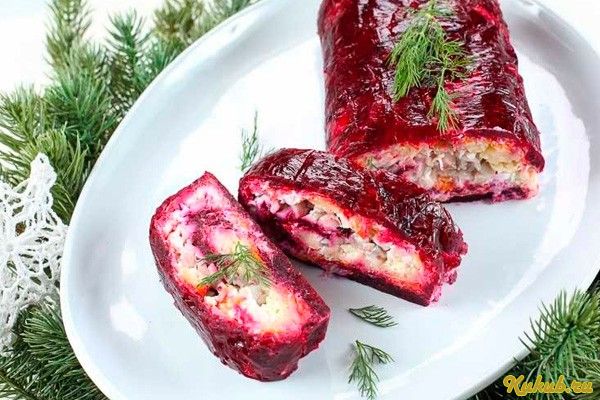 салат-рулет, сельдь, шубой, пищевой салат-рулет, сельдь, шубой, пищевой