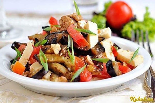 салат, баклажанами, сыром салат, баклажанами, сыром