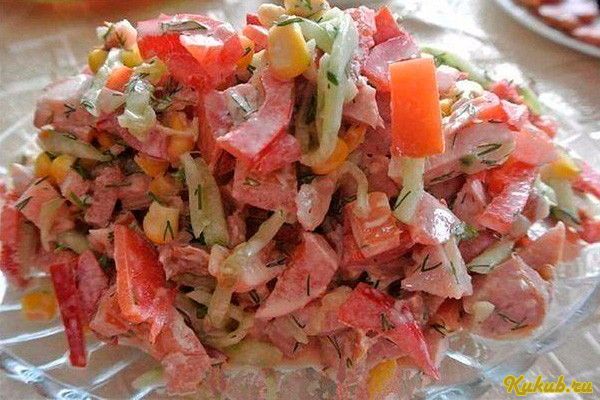 салат, копченым, окороком салат, копченым, окороком