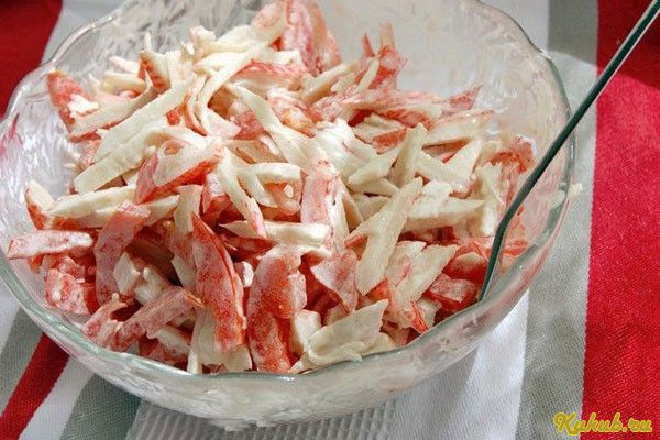 салат, крабовым, мясом