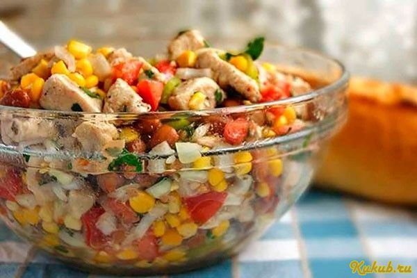 салат, кукурузой