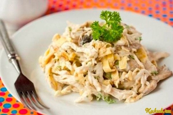 салат, курицей