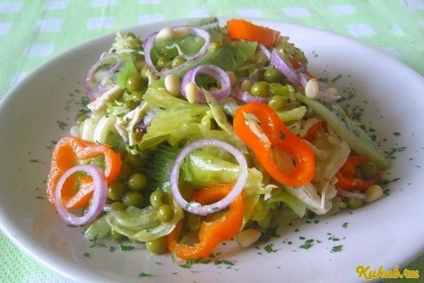 салат, курицей, киви