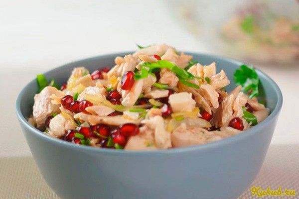 салат, курицей