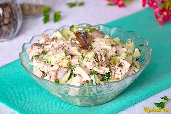салат, курицей