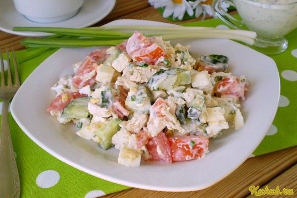 салат, курицей, свежесть