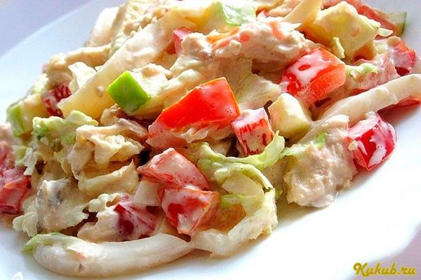 салат, куриным, филе, капуста салат, куриным, филе, капуста