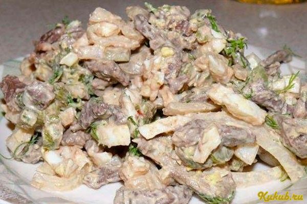 салат, куриными салат, куриными