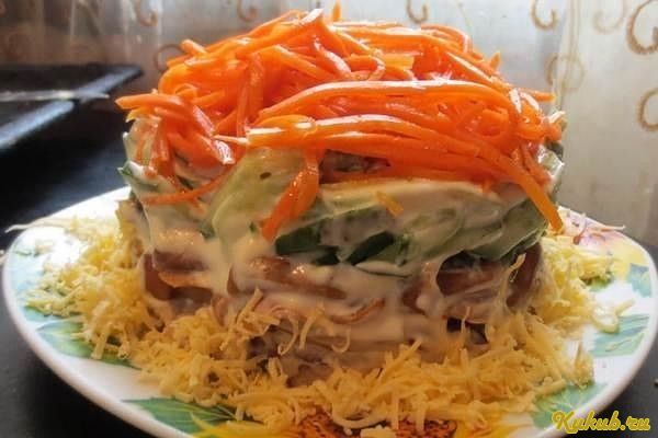 салат, опятами