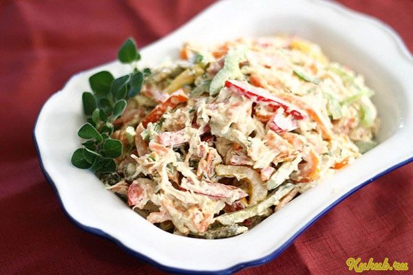 салат, шедевр, копченой