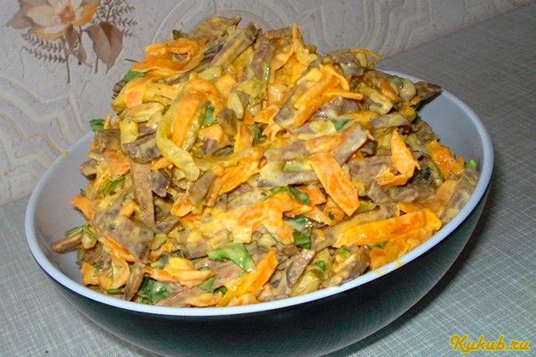 салат, свежей, морковью