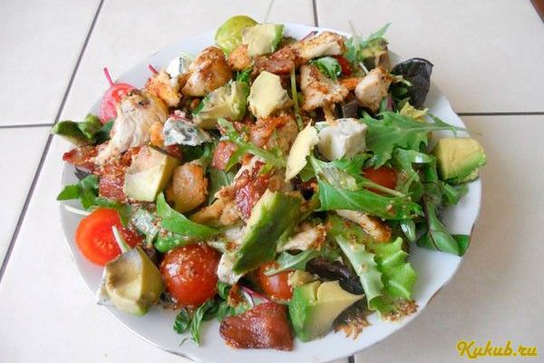 салат, супер, микс, бекон