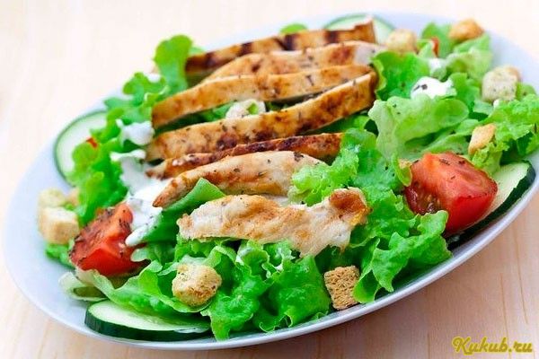 салат, сытный, куриным