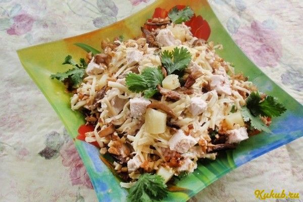 салат, сытый, шампиньонами салат, сытый, шампиньонами