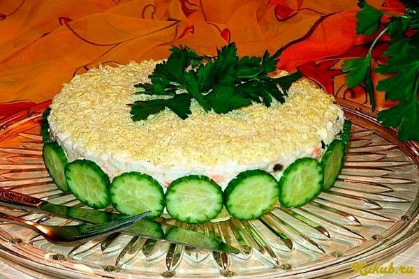 салат-торт, печень