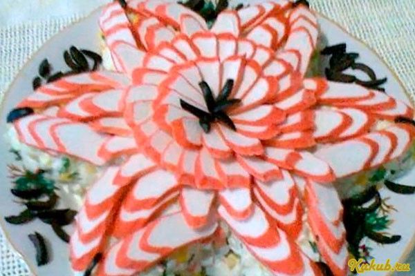 салат, звезда, крабовых