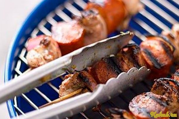 шашлык, курицы, гороховым