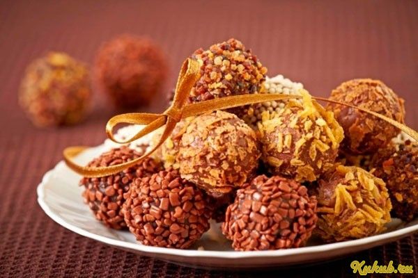 шоколадные, трюфели, кофе