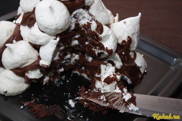 шоколадный, торт-безе