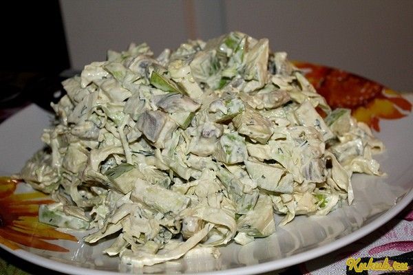 скандинавский, салат, сельдью, капуста, маринад
