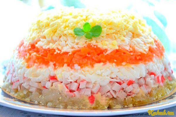 слоеный, крабовый, салат