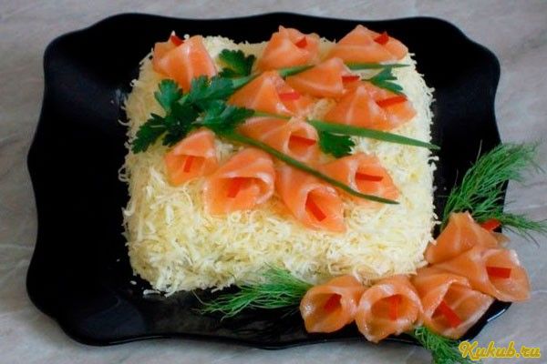 слоеный, салат, фантазия